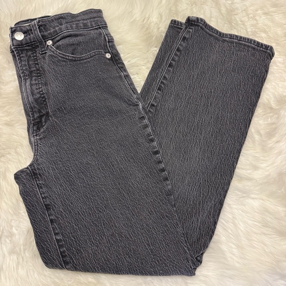 Madewell Denim - Madewell The Perfect Vintage Wide Leg Jeans 25 Black Acid Wash